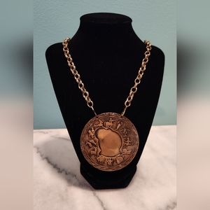 Vintage copper disc necklace